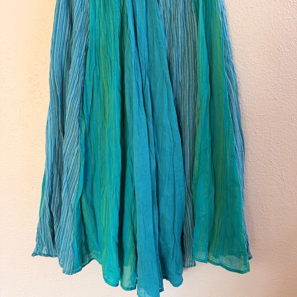 Coldwater Creek turquoise mixed print gauze skirt - Picture 4 of 7